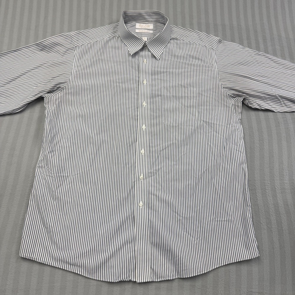 Roundtree & Yorke Gold Label Men's Dress Shirt. EZ Wash No Iron. 17 34 XXL